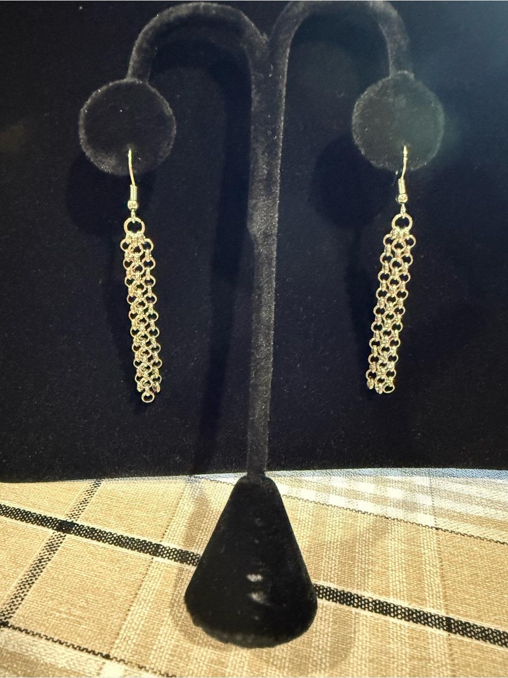 Silver Drop Chain-Link Earrings